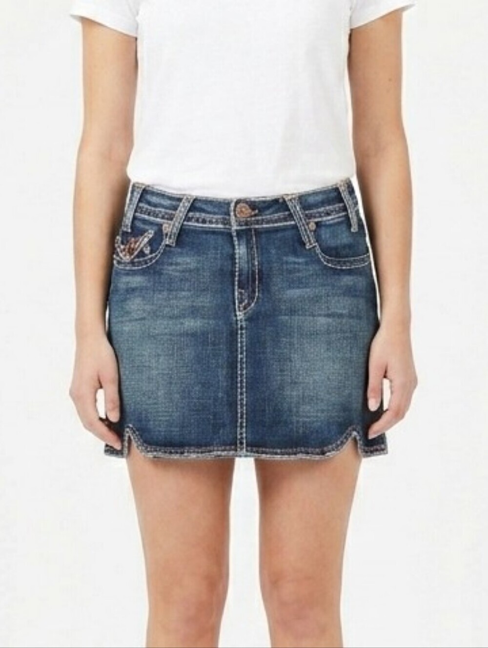 Denim Mini Skirt - Blue